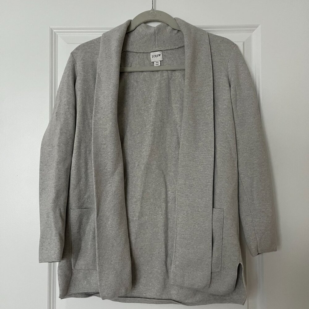 J.Crew Factory Petite Chelsea sweater blazer (PS) in color Heather Dusk - Picture 2 of 2